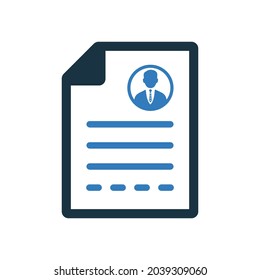 CV, personal profile icon. Editable vector graphics.