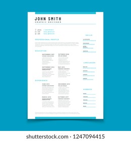 Cv personal profile. Resume curriculum vitae timeline data. Design vector web template
