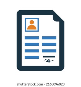 Cv, resume, account icon. Simple editable vector illustration.