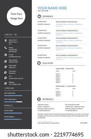 CV Resume black blue white CV black white Resume