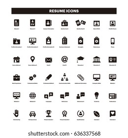 CV & RESUME Black Icons