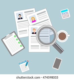 Cv resume concept of job interview. Vector