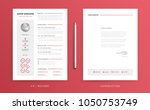 CV / resume and cover letter template. Super clean and clear modern design. Red background and design elements