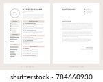 CV / resume and cover letter template - elegant stylish design - beige color background vector