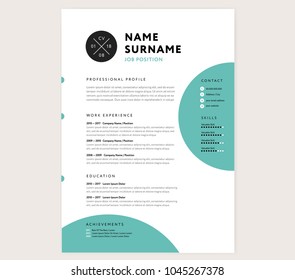 CV Resume Curriculum Vitae Template Infographic And Icons - White And Green Color Vector