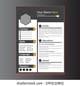 CV resume curriculum vitae template infographic and icons - white and green color vector.