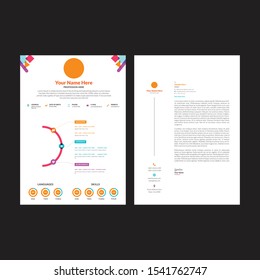 CV Resume Design clean simple modern colorful template Ai vector