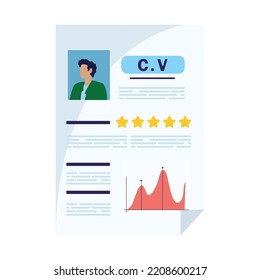 diseño de currículum cv sobre blanco