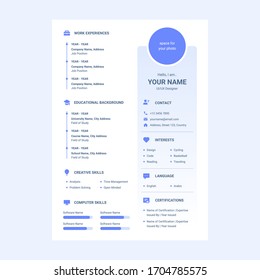 cv resume design template vector with icons included