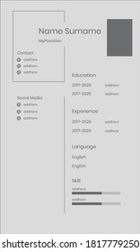 Plantilla de diseño de currículum vítae para trabajo