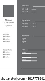 CV Resume Design Template for Work
