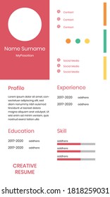 CV Resume Design Template for Work Colorfull