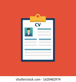 CV resume document flat style