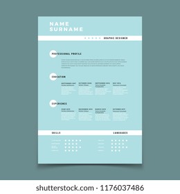 Cv resume. Employment application form with job description vector template. Mockup curriculum vitae, interview resume with qualification skill illustration
