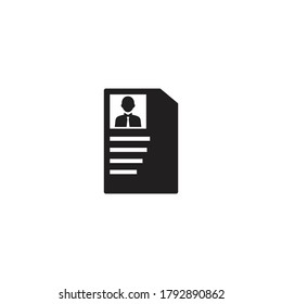 Cv Lebenslauf Symbol schwarze Vektorgrafik