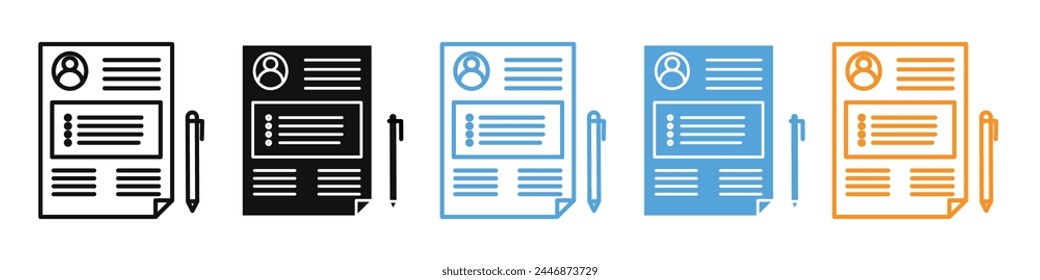 CV and Resume Icon for Career Advancement and Job Seekers