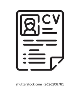 cv resume icon on white background