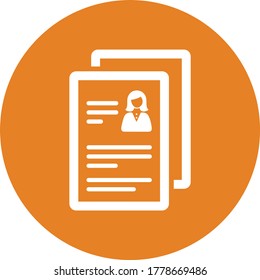 Cv, resume icon / orange version