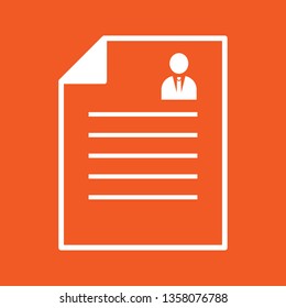 CV, Resume icon, stock vector illustration, EPS10.