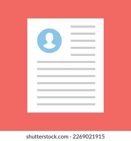 CV or resume. Job application request. Personal data. Job interview. A candidat for the job. Vector image