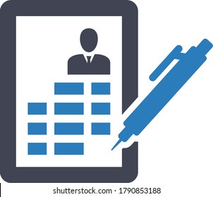 CV Resume Job Icon (Vector illustration)