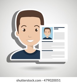 cv resume man icon