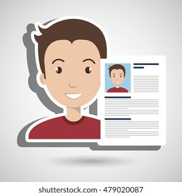 cv resume man icon