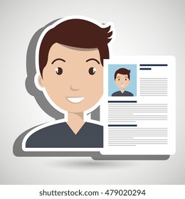cv resume man icon