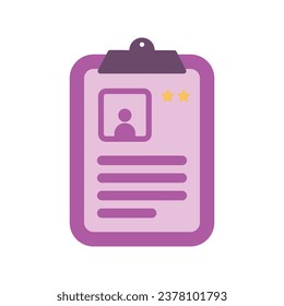 CV resume personal document vector art icon illustration.
