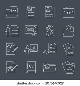 CV and Resume and Self Presentation icons set. CV and Resume and Self Presentation pack symbol vector elements for infographic web