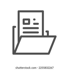 Cv and resume self presentation related icon outline and linear vector.