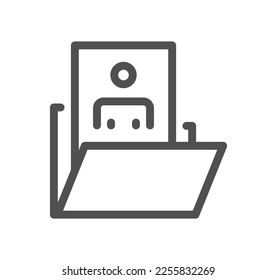 Cv and resume self presentation related icon outline and linear vector.