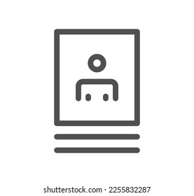 Cv y reanudar el contorno de icono relacionado con la autopresentación y el vector lineal.