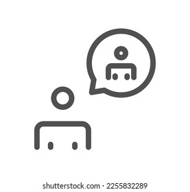 Cv and resume self presentation related icon outline and linear vector.