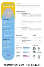 CV Resume Template For Artists, Graphic Designer And ...