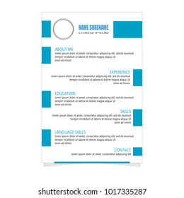 CV Resume template for business illustration vector