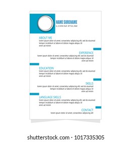 CV Resume template for business illustration vector