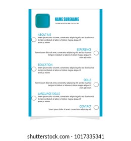 CV Resume template for business illustration vector