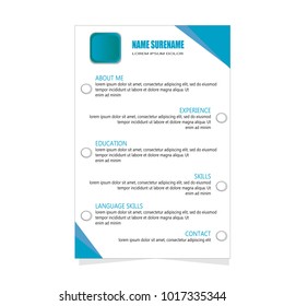 CV Resume template for business illustration vector