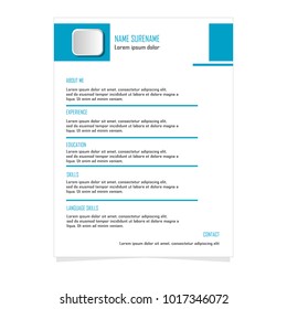 CV Resume template for business illustration vector