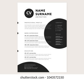 CV / resume template - creative stylish curriculum vitae design vector