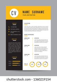 cv resume template design  