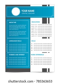 cv resume template design illustration vector isolated