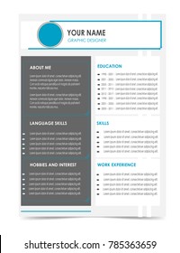 cv resume template design illustration vector isolated