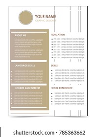 cv resume template design illustration vector isolated