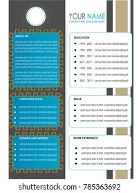 cv resume template design illustration vector isolated