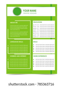 cv resume template design illustration vector isolated