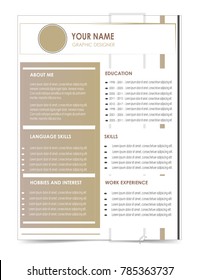 cv resume template design illustration vector isolated