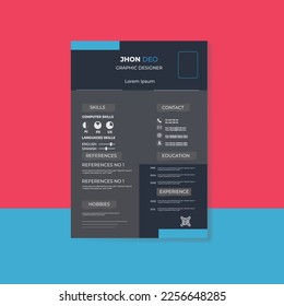  Diseño de plantillas de currículum vítae y letra de cubierta de membrete - vector minimalista - blanco y negro