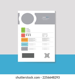 Diseño de plantillas de currículum vítae y letra de cubierta de membrete - vector minimalista - blanco y negro